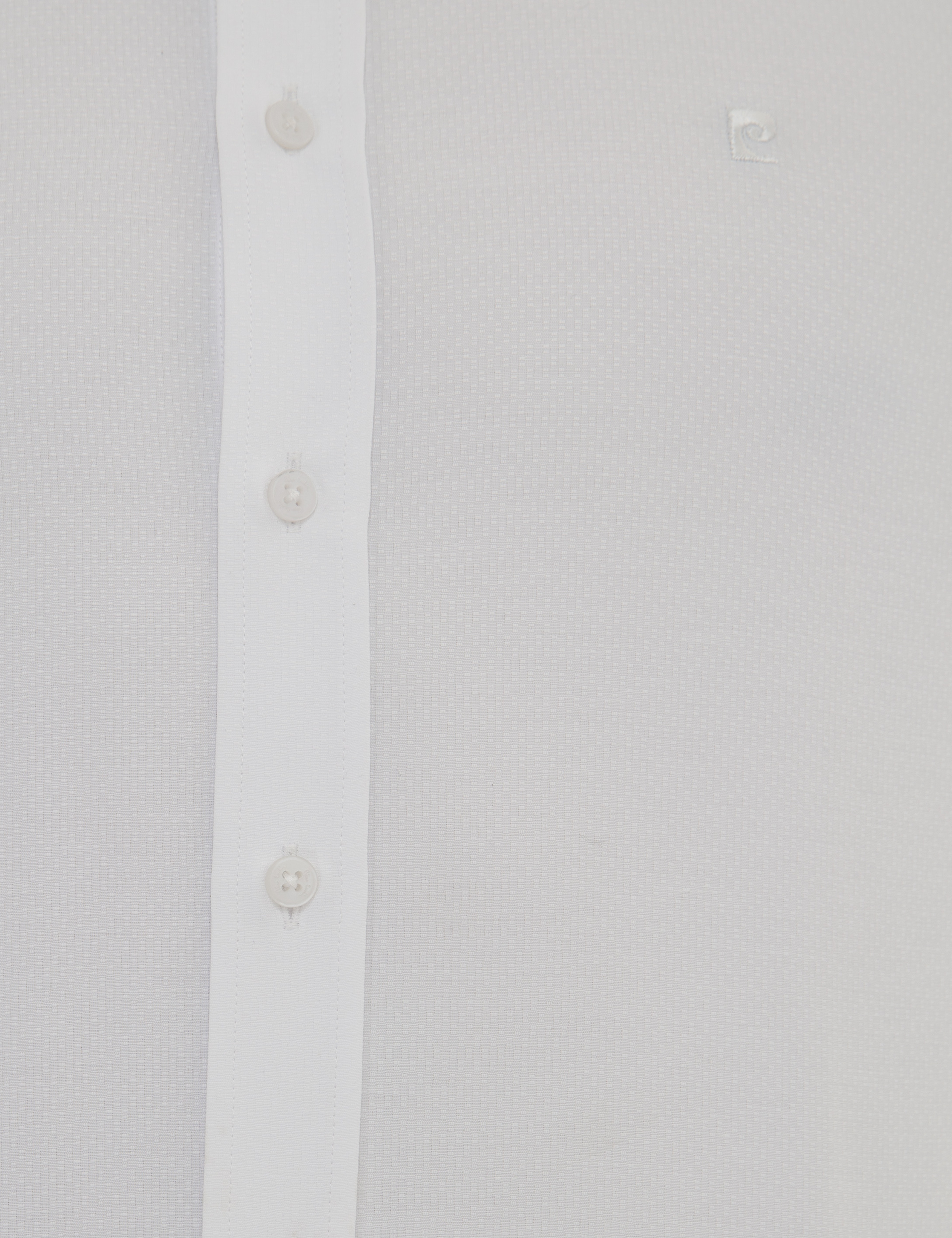 Beyaz Slim Fit Armürlü Gömlek - Image 6