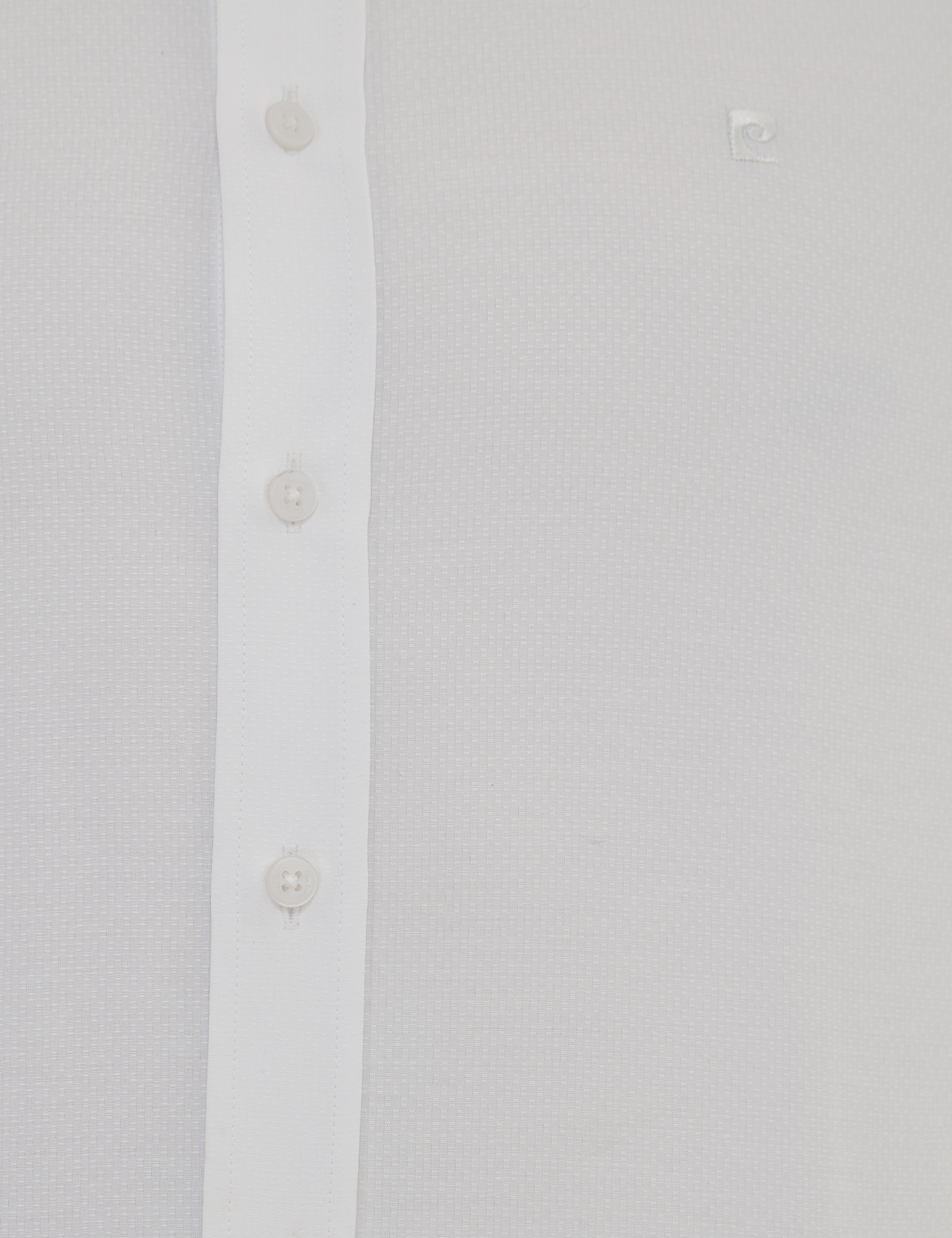 Beyaz Slim Fit Armürlü Gömlek