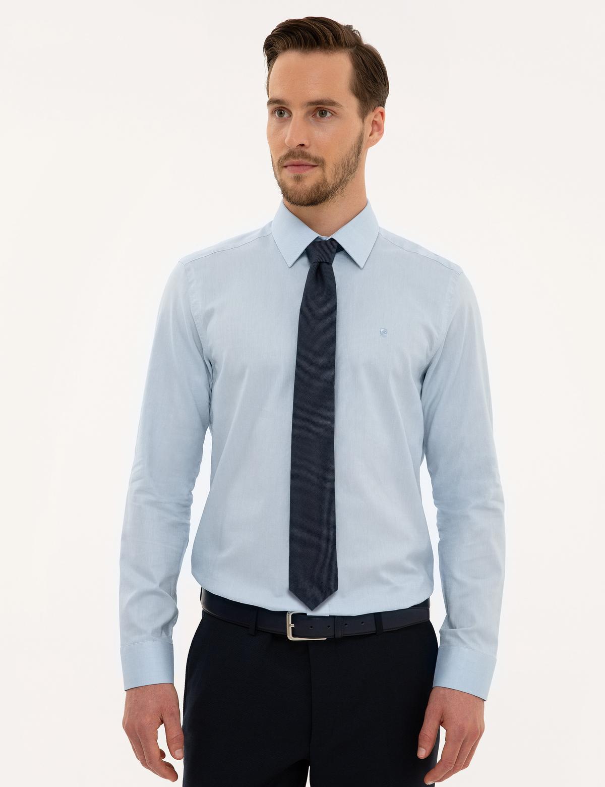 Açık Mavi Slim Fit Uzun Kollu Gömlek