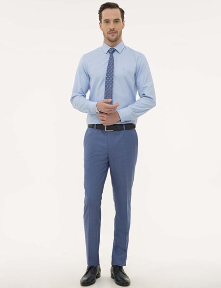 Mavi Slim Fit Armürlü Gömlek - 50227370037