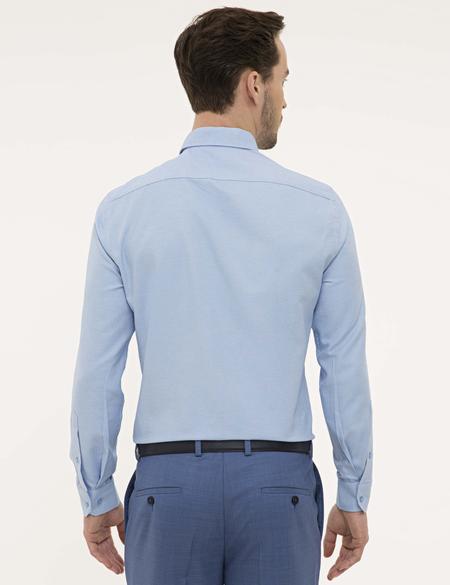 Mavi Slim Fit Armürlü Gömlek - 50227370037