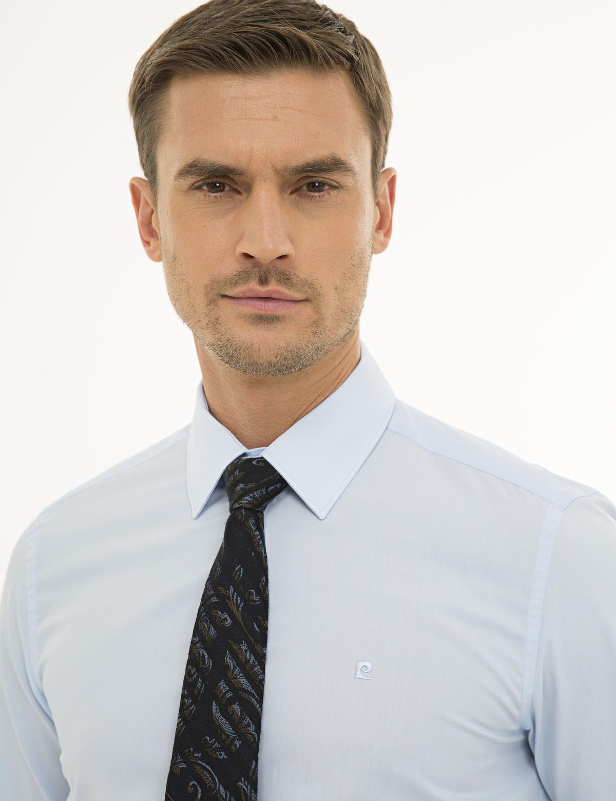 Açık Mavi Slim Fit Basic Gömlek - 50233527008