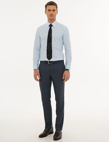 Açık Mavi Slim Fit Basic Gömlek - 50233527008