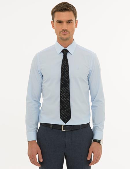 Açık Mavi Slim Fit Basic Gömlek - 50233527008