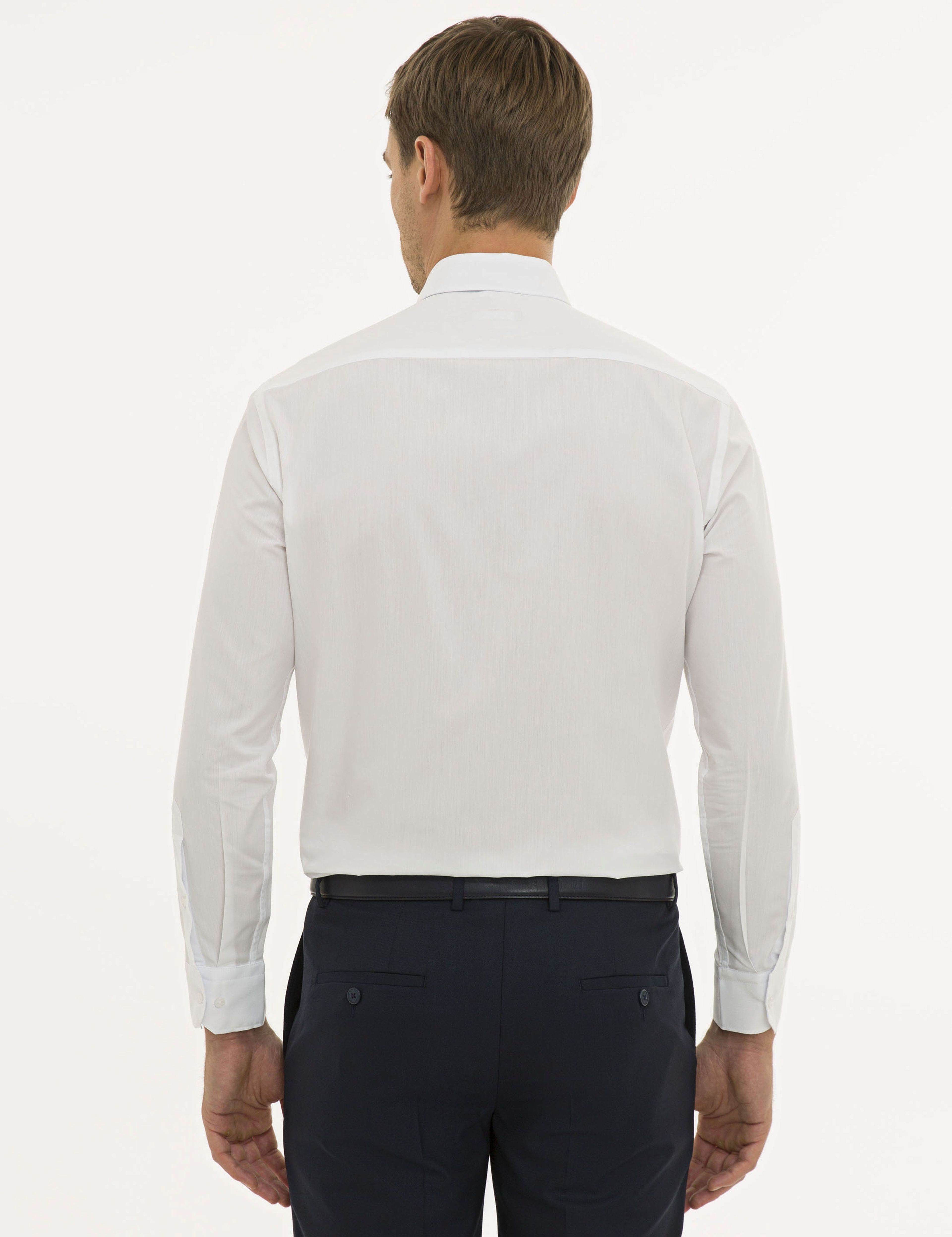 Beyaz Regular Fit Basic Gömlek - Image 3