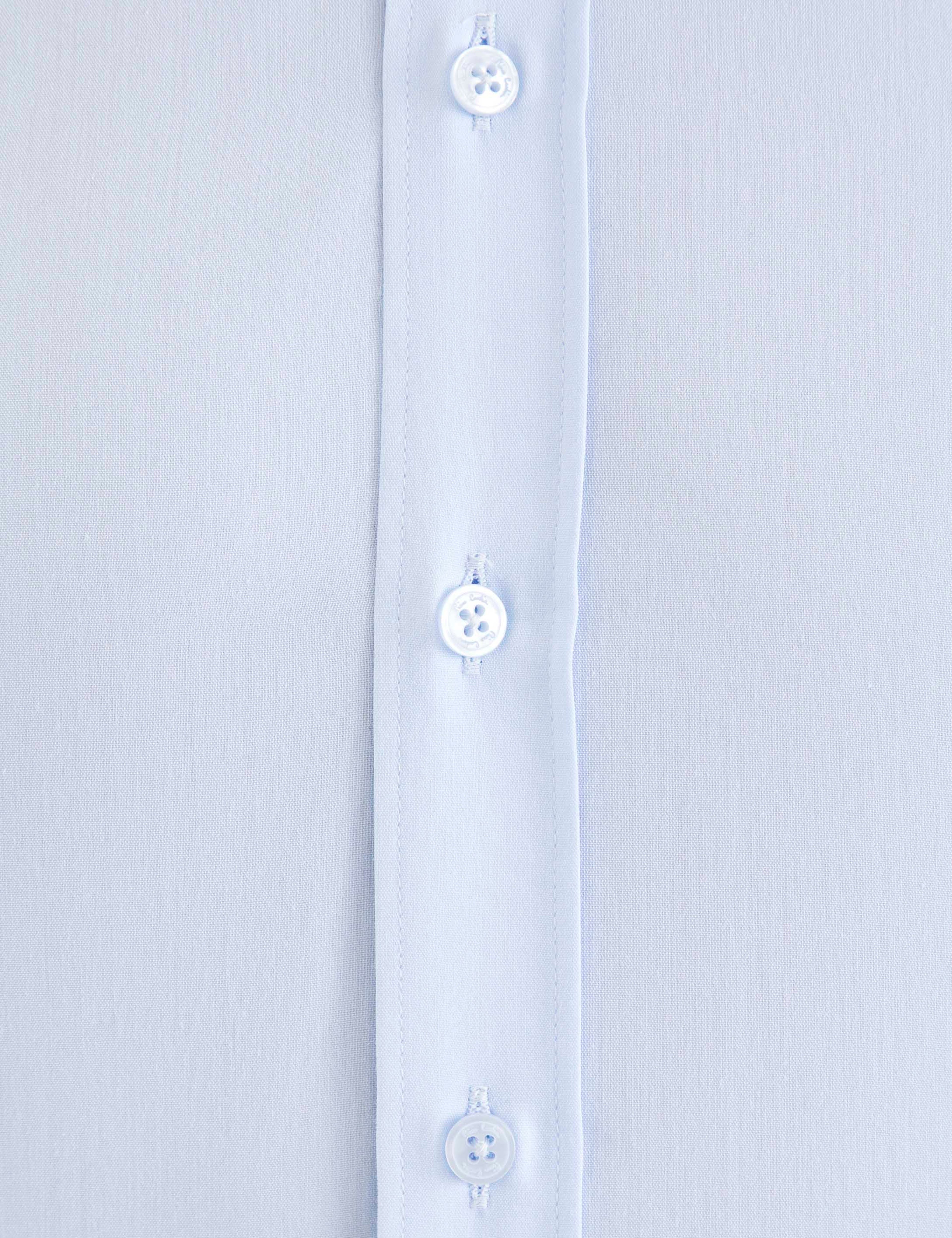 Açık Mavi Slim Fit Basic Gömlek - Image 6