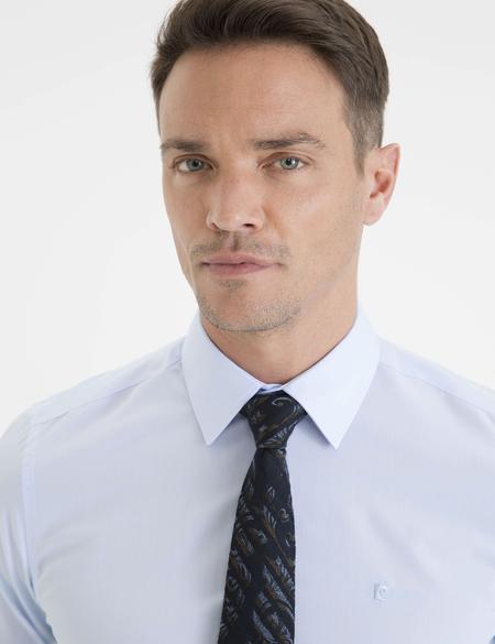 Açık Mavi Slim Fit Basic Gömlek - 50233539007