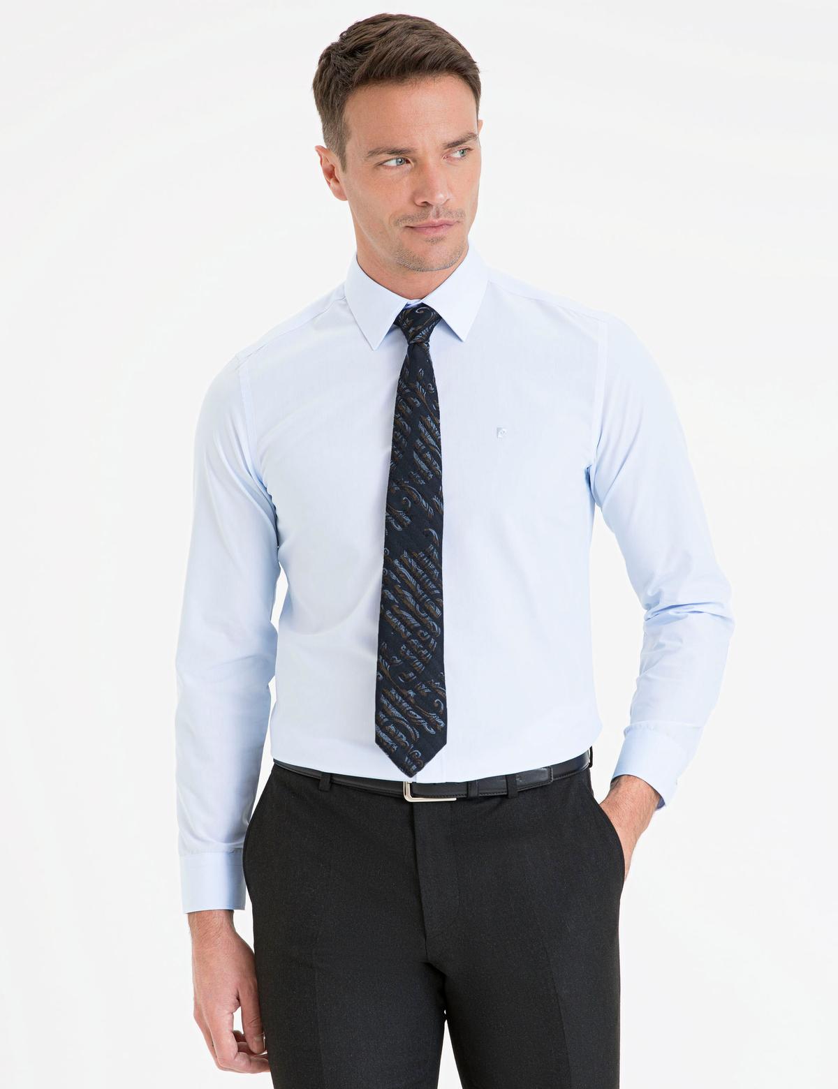 Açık Mavi Slim Fit Basic Gömlek