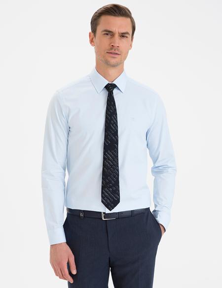 Açık Mavi Slim Fit Basic Gömlek - 50233545002