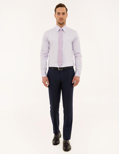 Lila Slim Fit Uzun Kollu Gömlek - 50223124058
