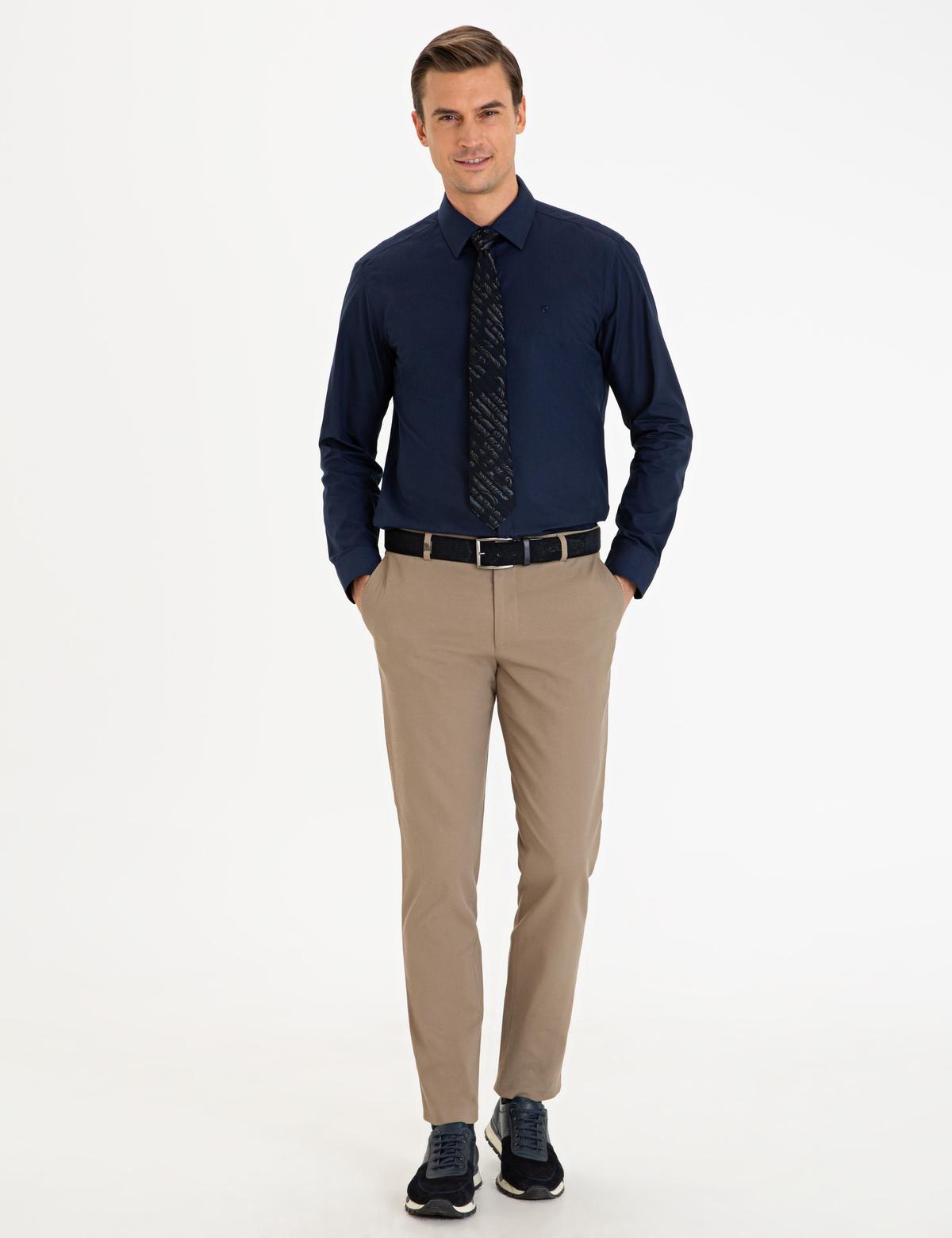 Lacivert Slim Fit Basic Gömlek - 50233545020