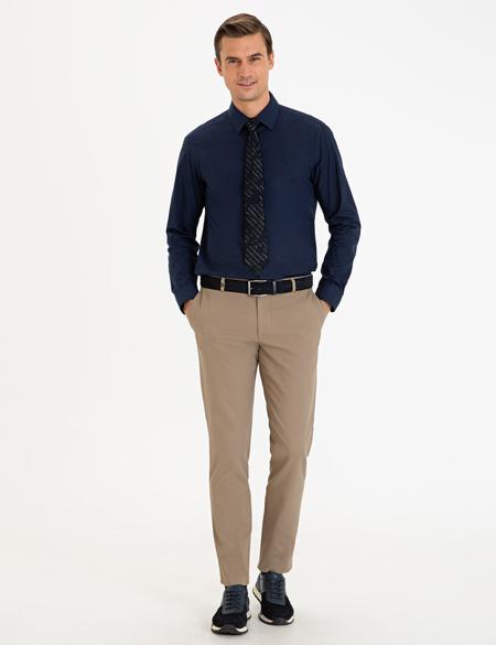 Lacivert Slim Fit Basic Gömlek - 50233545020
