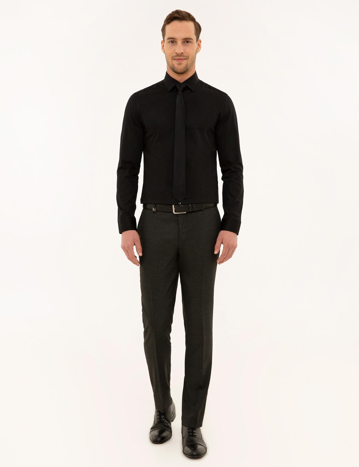 Siyah Ekstra Slim Fit Gömlek - 50229096038