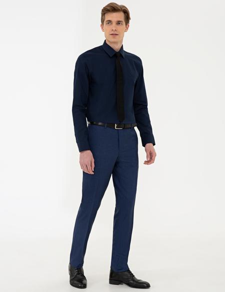 Lacivert Slim Fit Basic Gömlek - 50240454028
