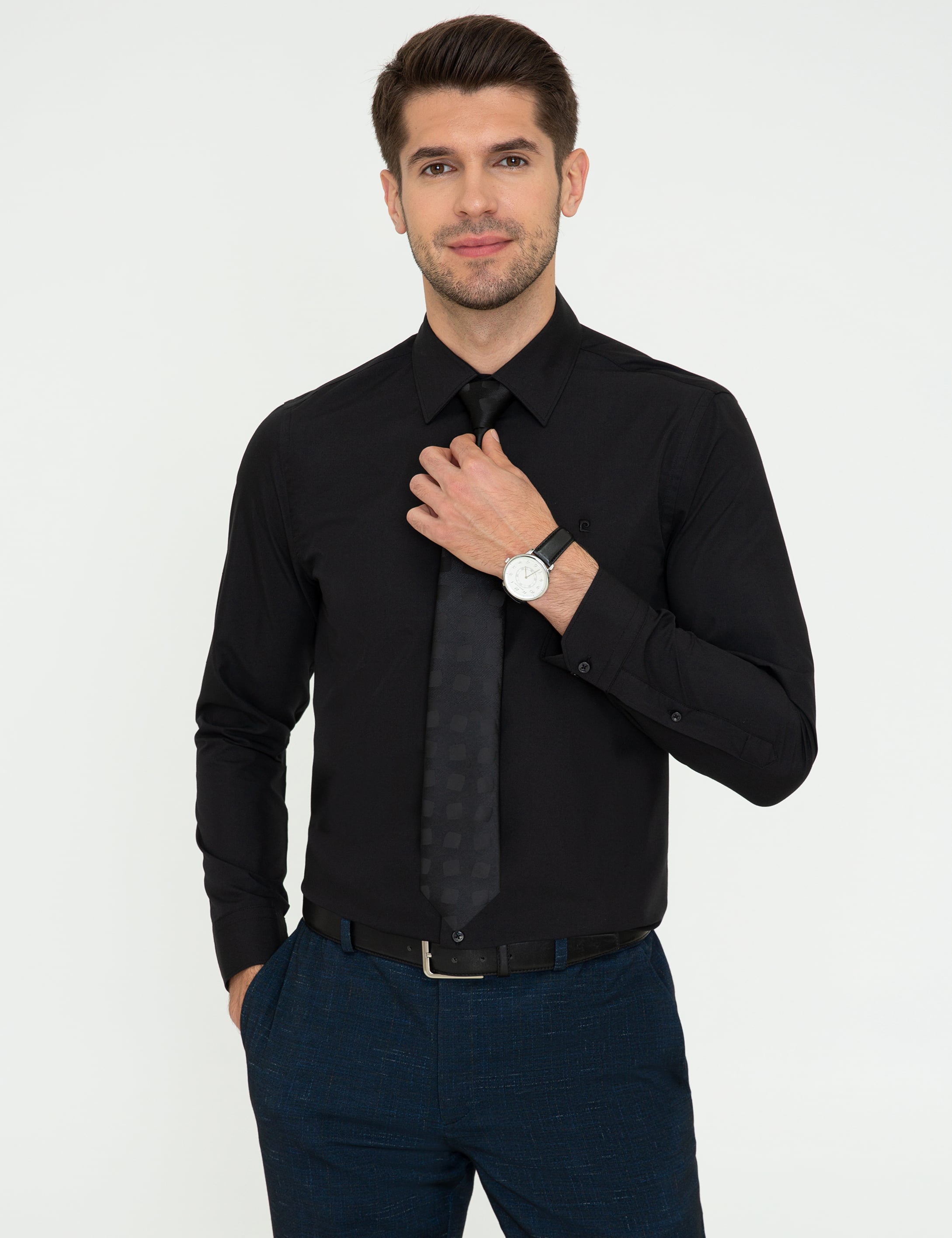 Siyah Slim Fit Basic Gömlek