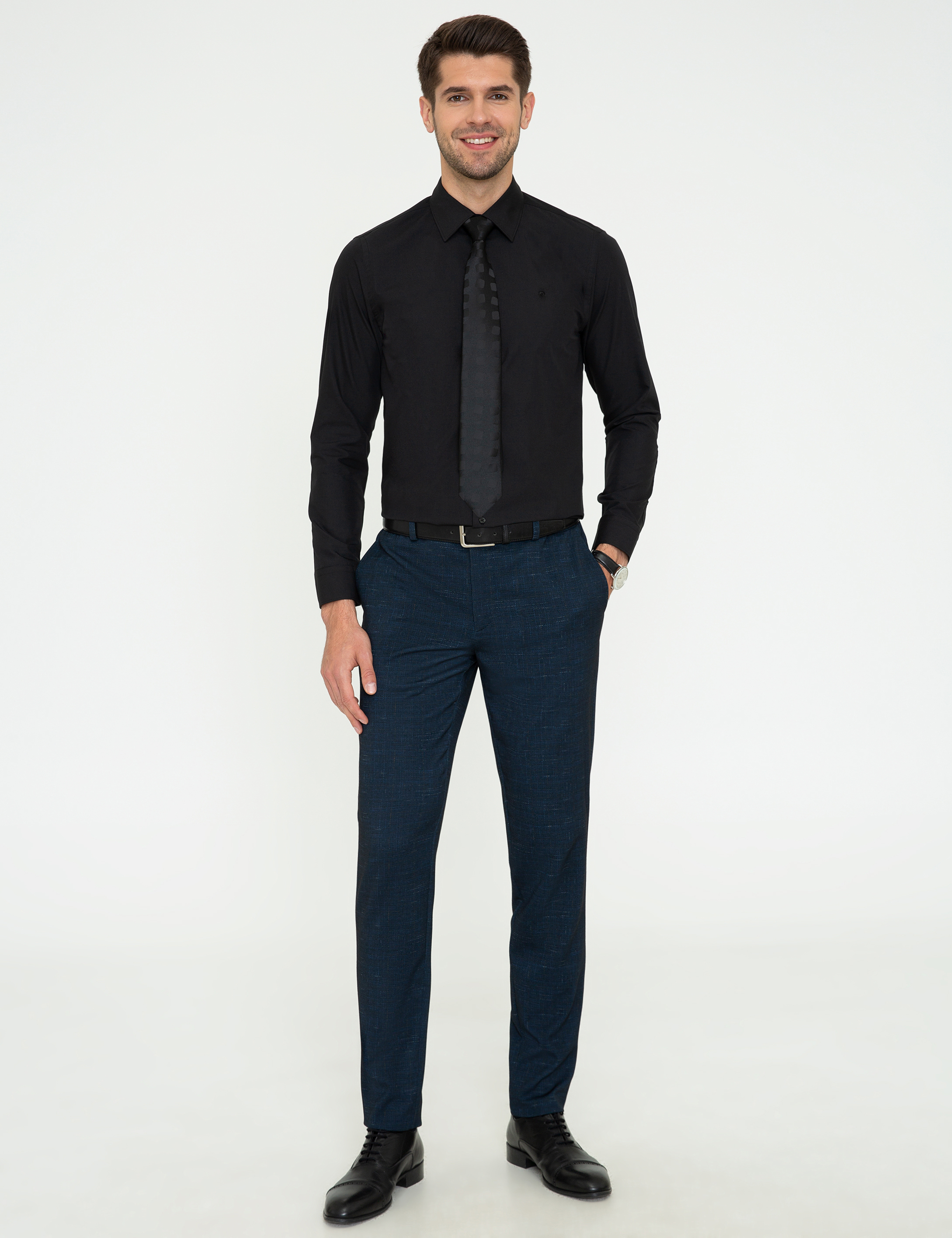 Siyah Slim Fit Basic Gömlek