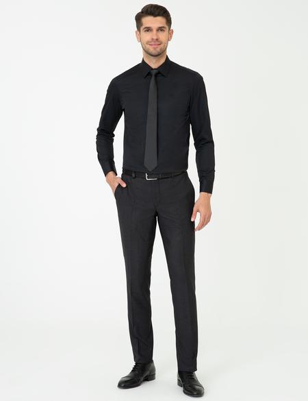 Siyah Slim Fit Uzun Kollu Klasik Gömlek - 50243306024