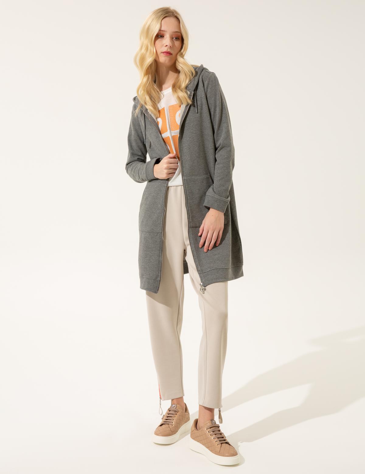 Gri Melanj Örme Hırka - 50247788023