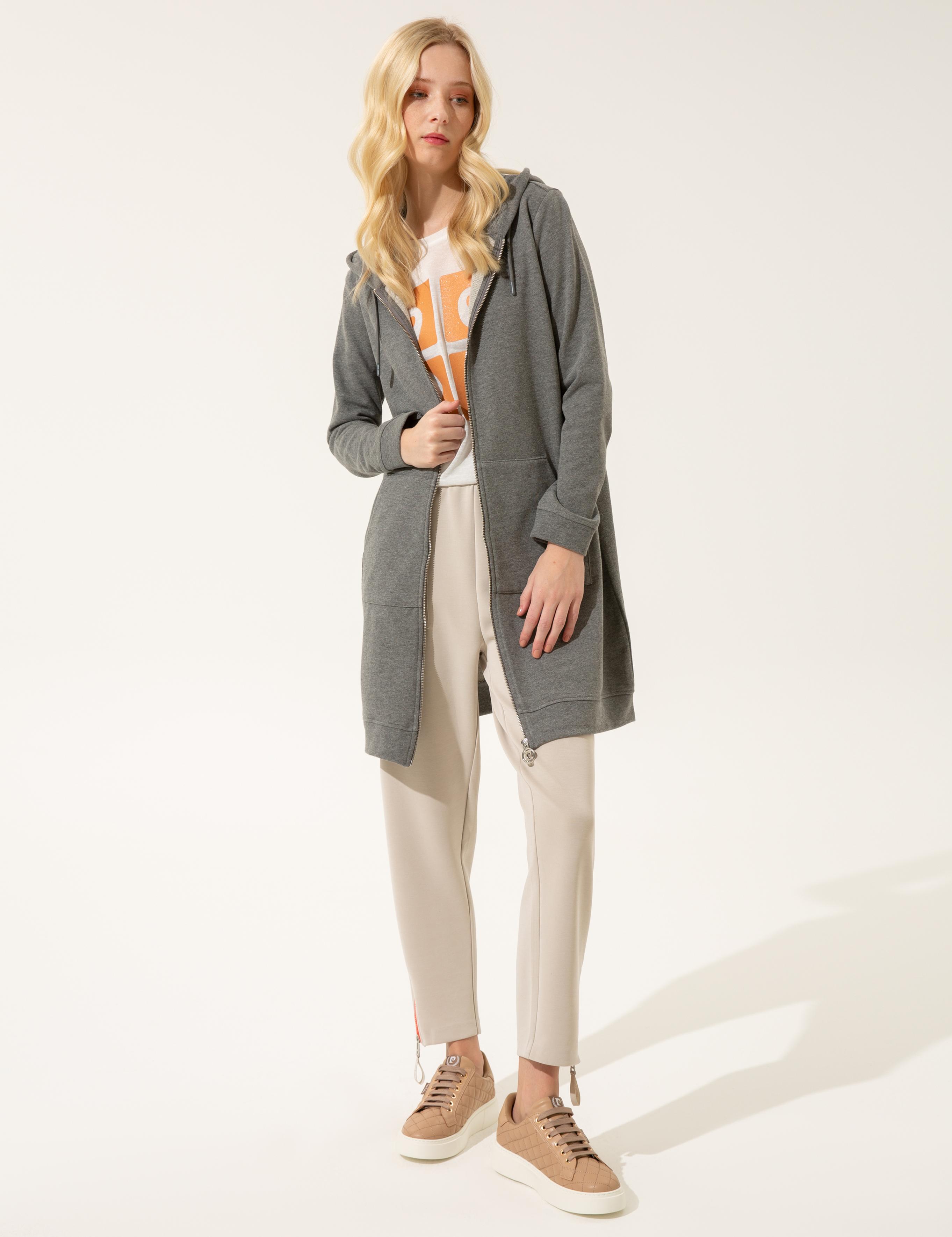 Gri Melanj Örme Hırka