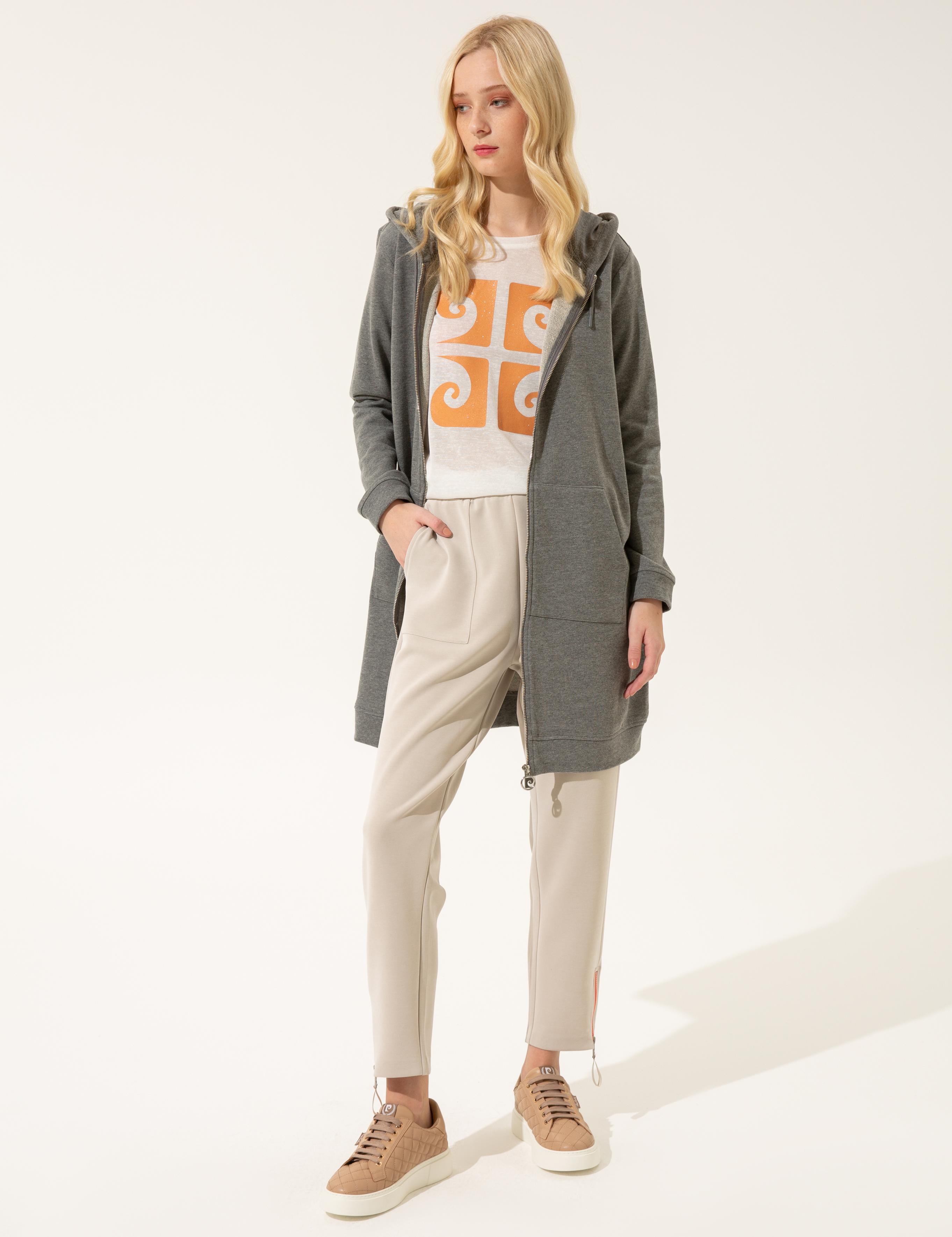 Gri Melanj Örme Hırka