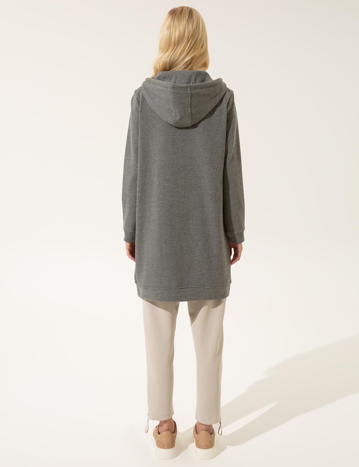 Gri Melanj Örme Hırka - 50247788023