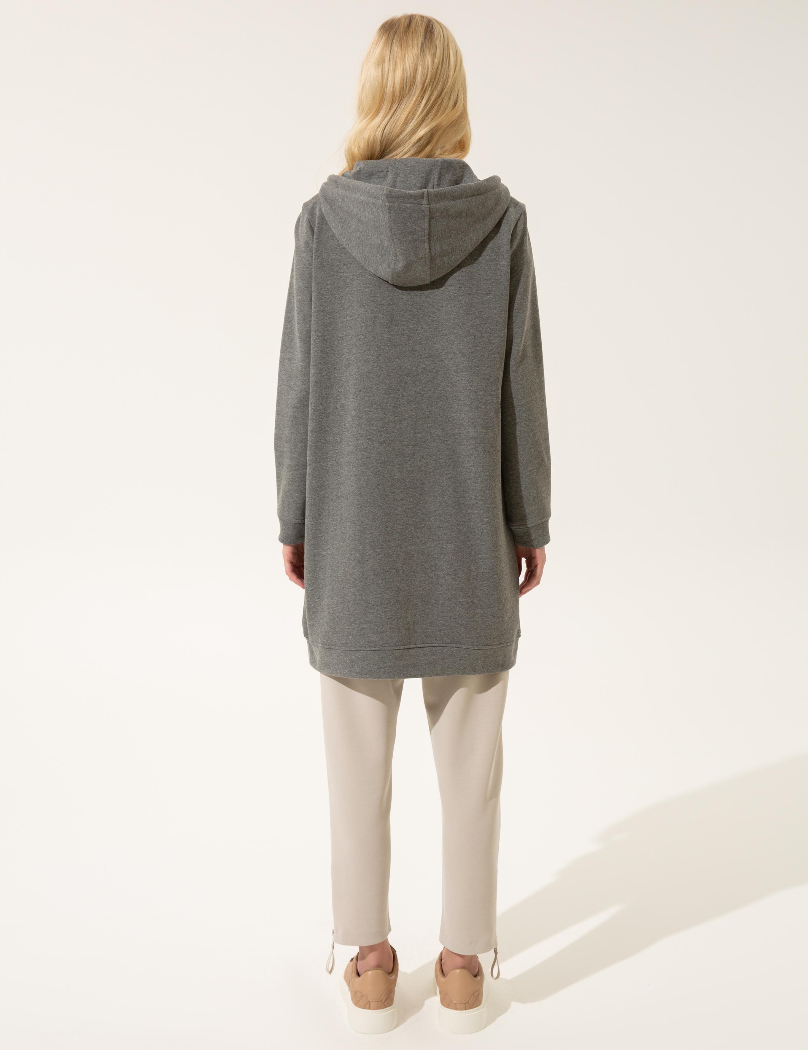 Gri Melanj Örme Hırka