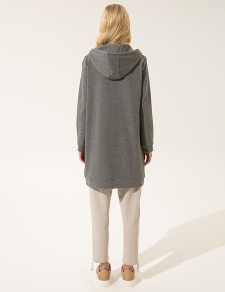 Gri Melanj Örme Hırka - 50247788023