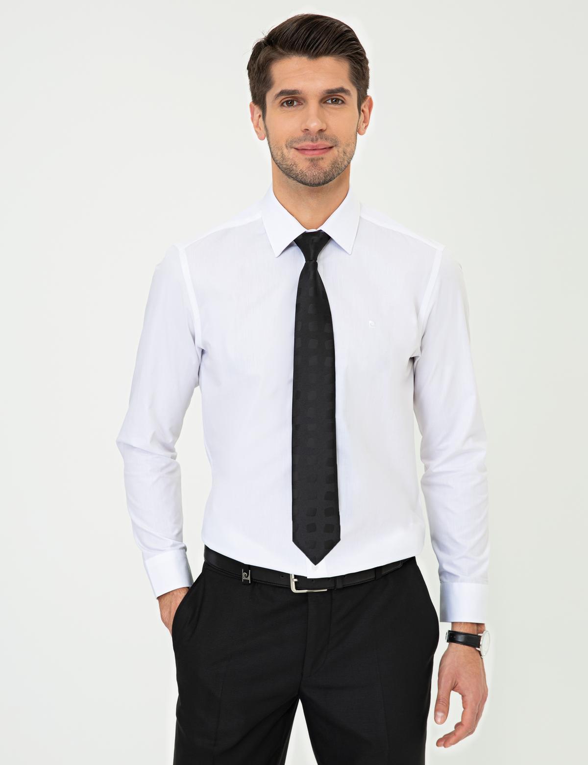 Beyaz Slim Fit Uzun Kollu Klasik Gömlek