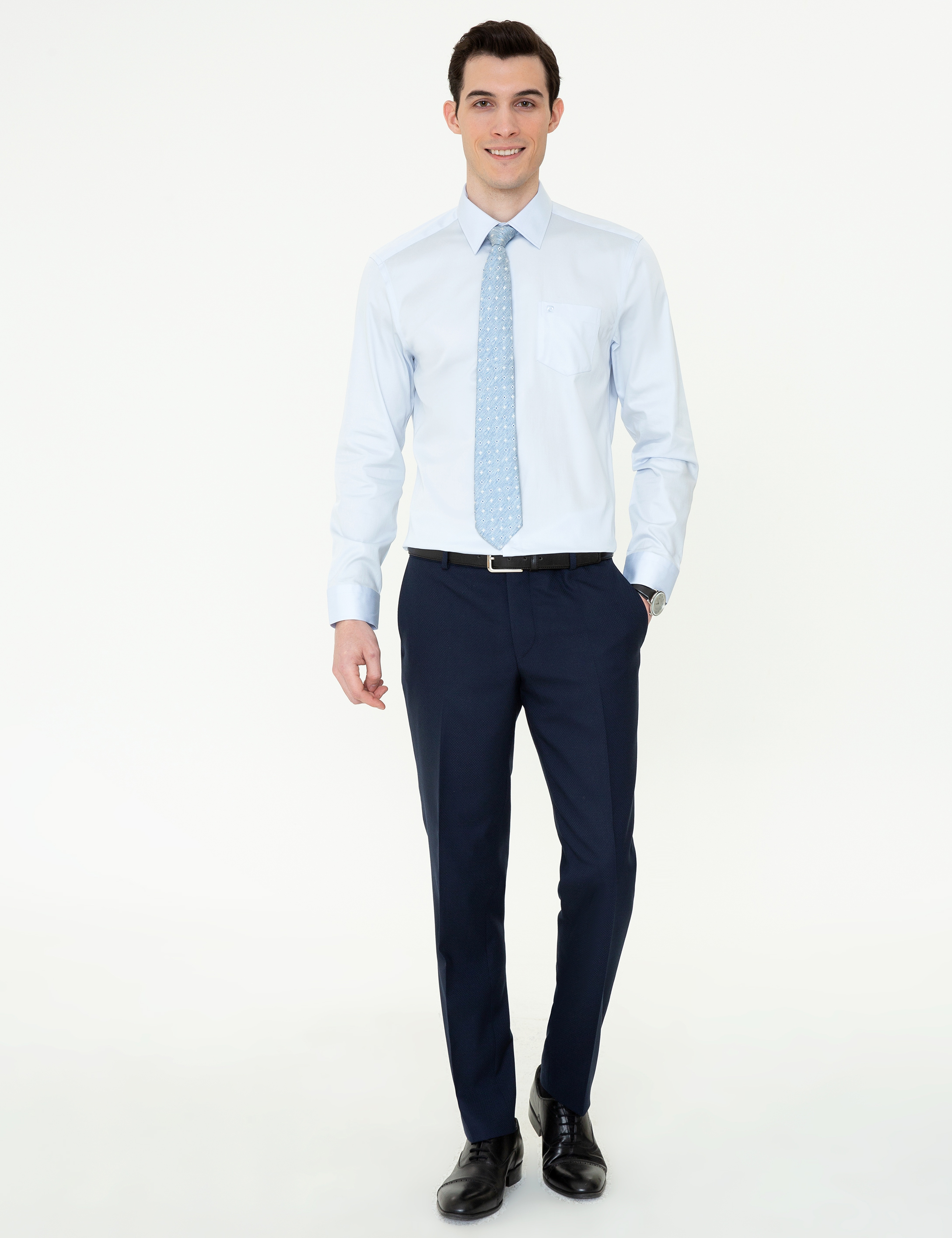 Açık Mavi Regular Fit Uzun Kollu Basic Gömlek