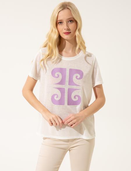 Lila Regular Fit Tişört - 50246198012