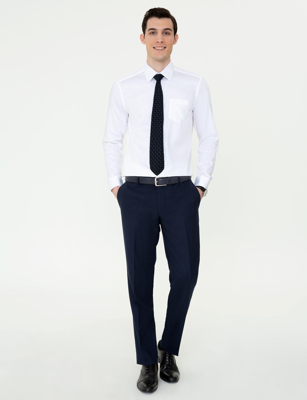 Beyaz Regular Fit Uzun Kollu Klasik Gömlek - 50243308005