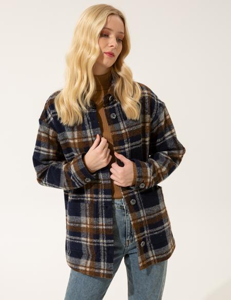 Lacivert Kaşe Kaban - 50244800001