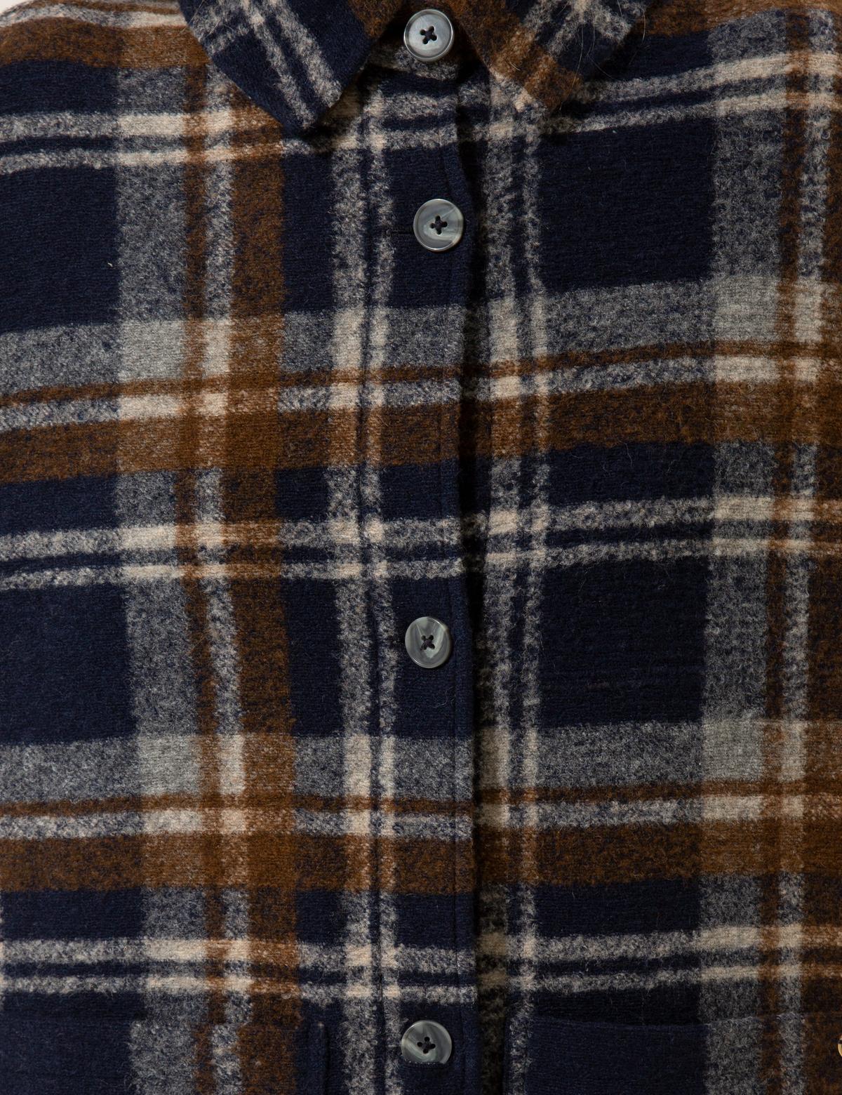 Lacivert Kaşe Kaban - 50244800001