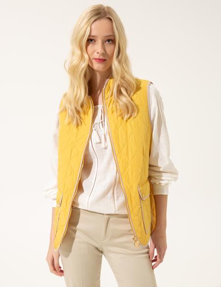 Neon Sarı Crop Top Yelek - 50246722015