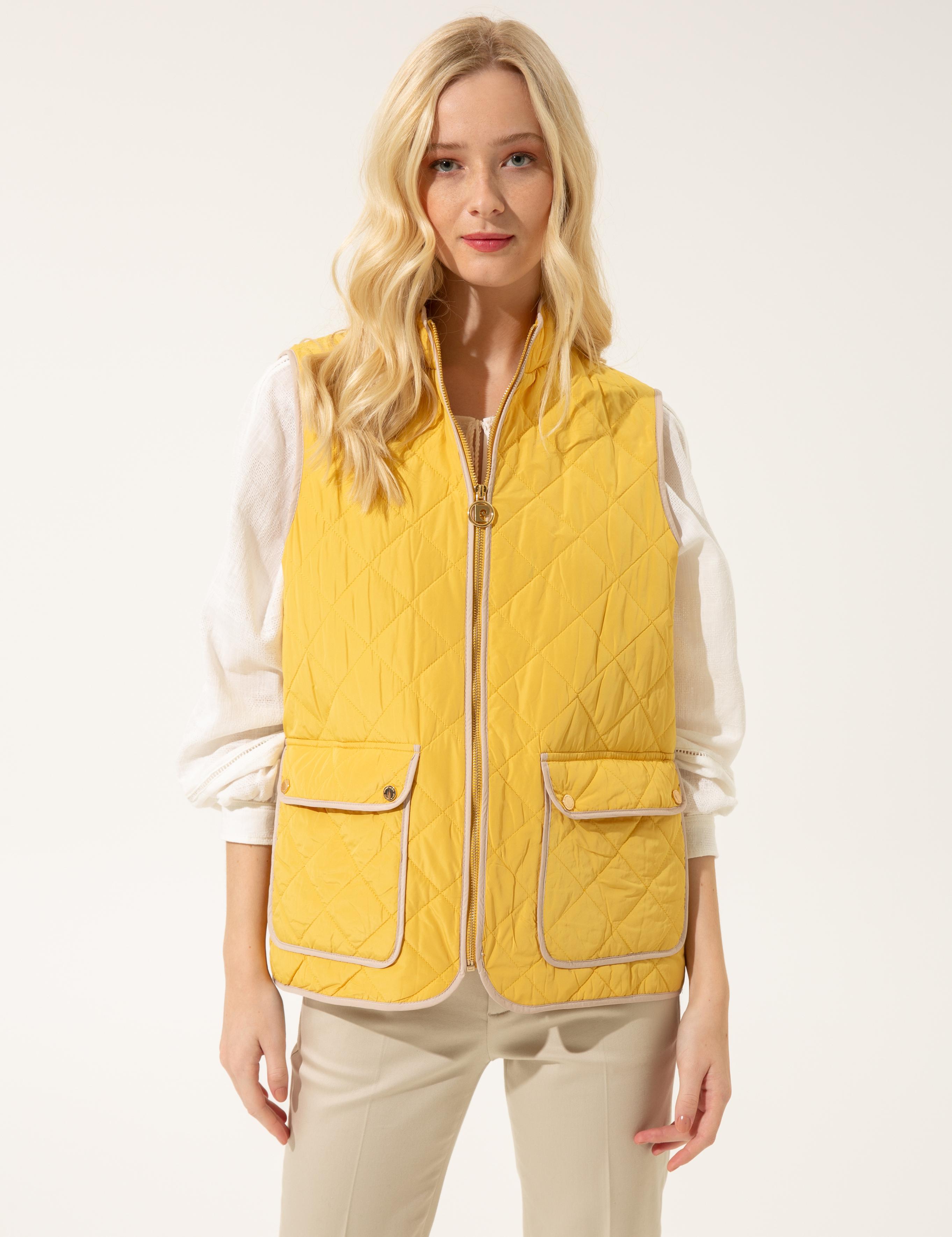 Neon Sarı Crop Top Yelek