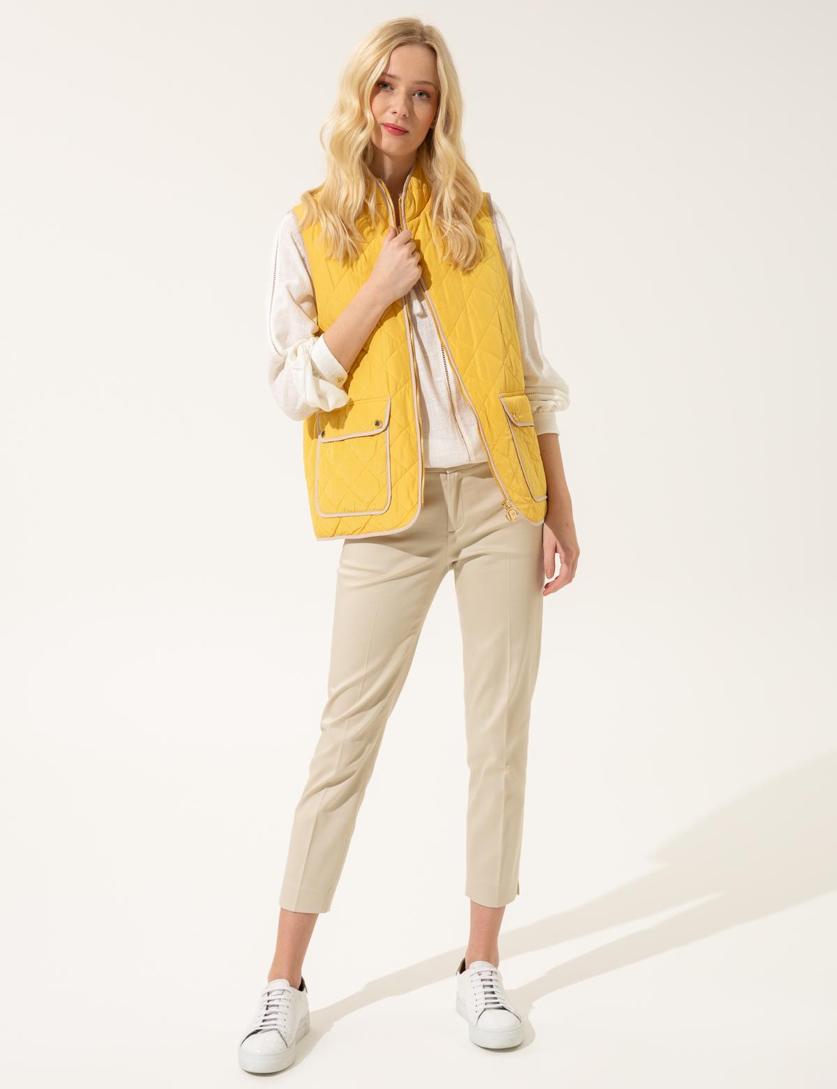 Neon Sarı Crop Top Yelek - 50246722015