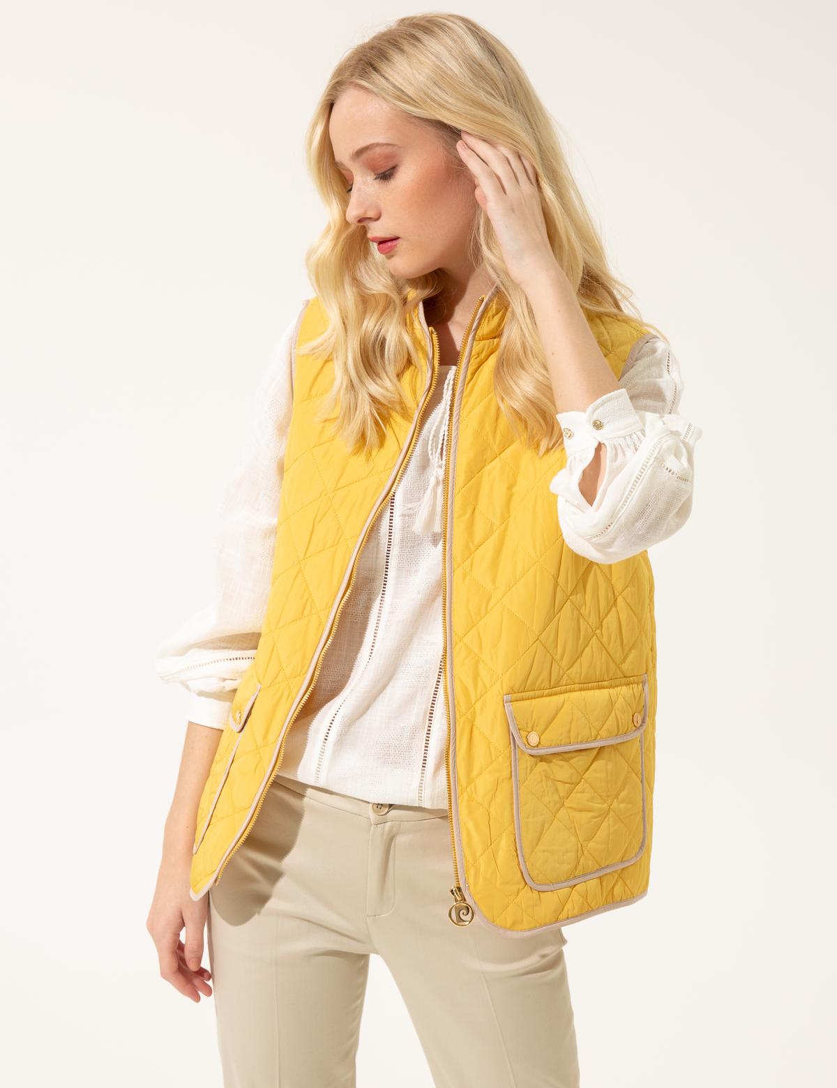 Neon Sarı Crop Top Yelek - 50246722015