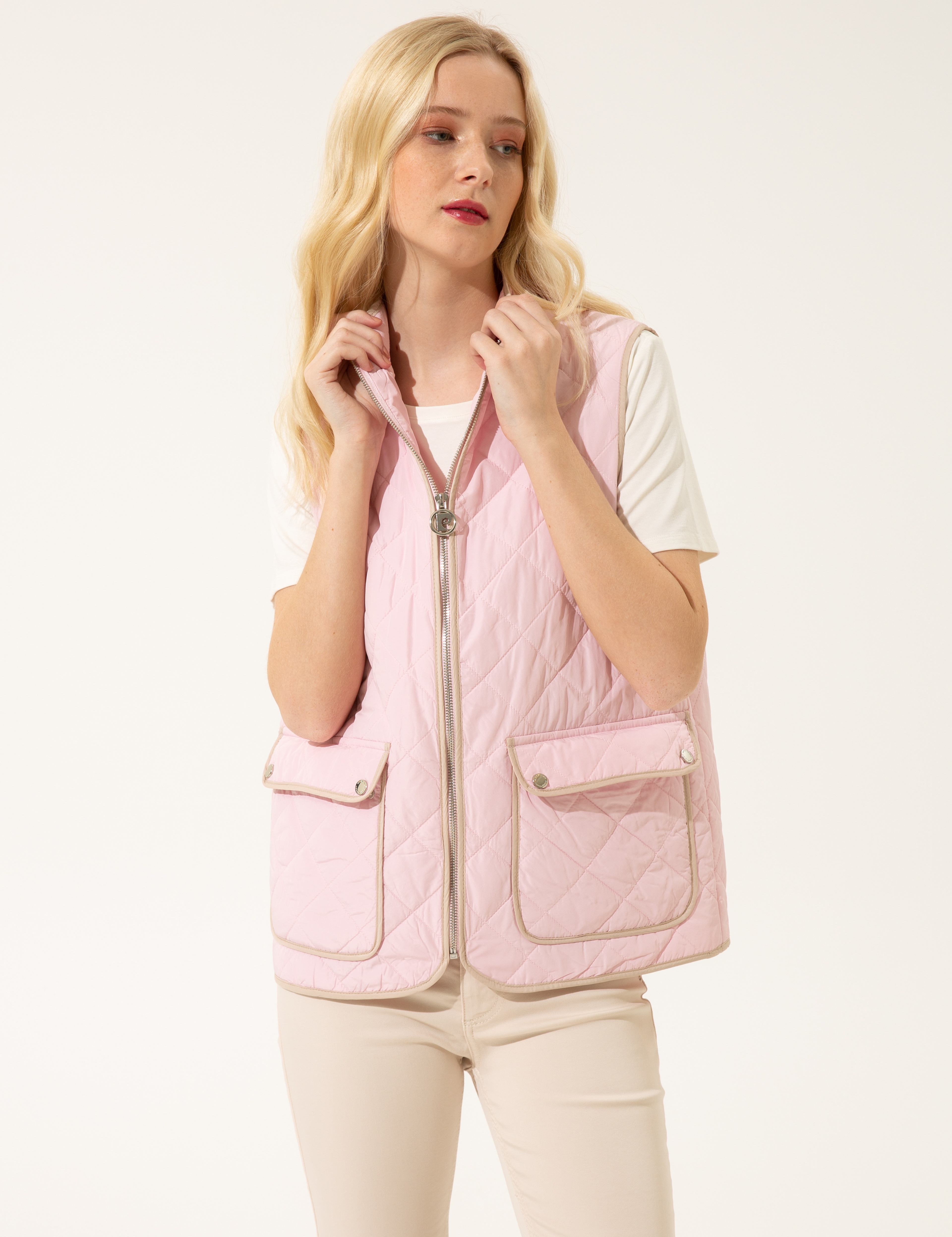 Pembe Crop Top Yelek - Image 2
