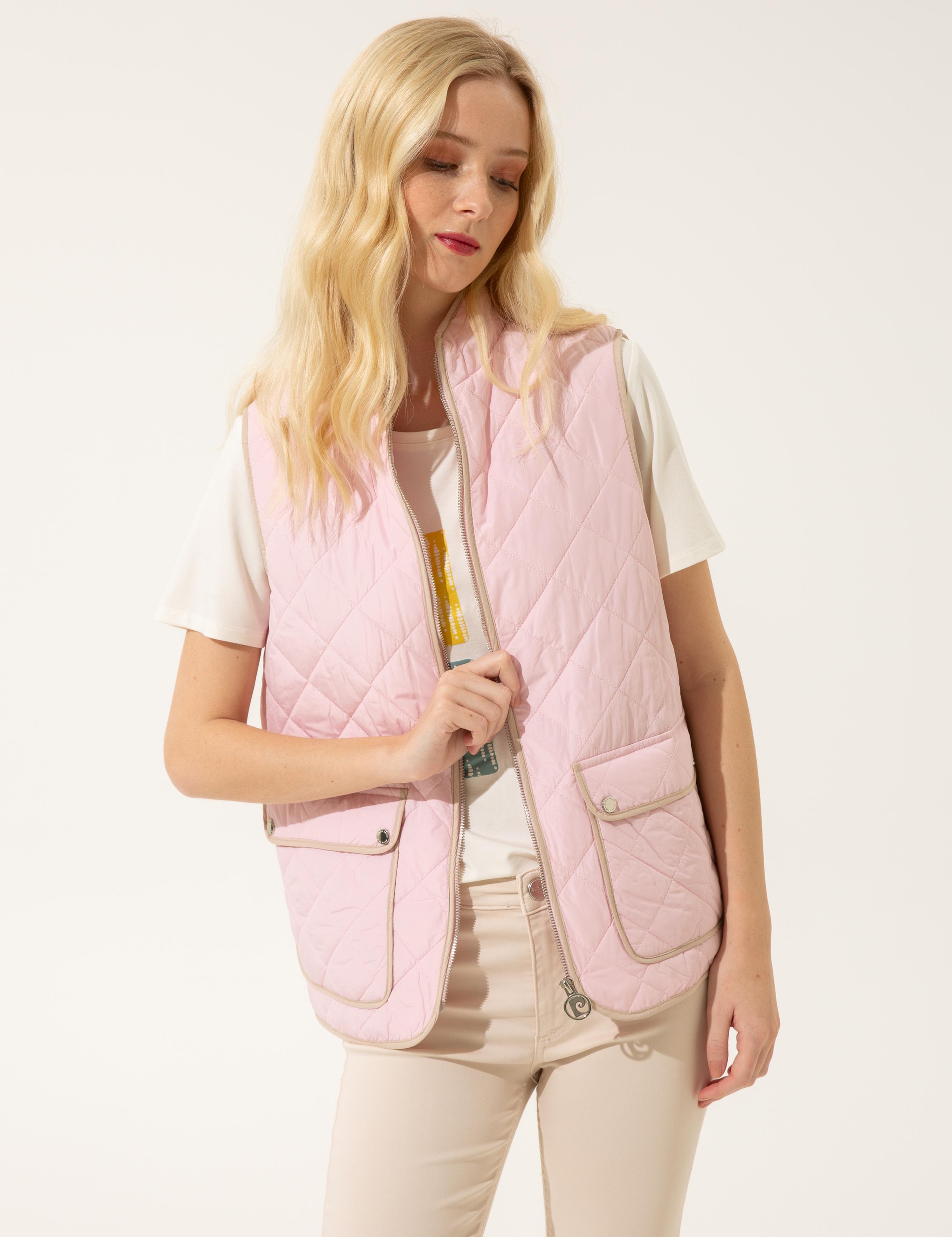 Pembe Crop Top Yelek