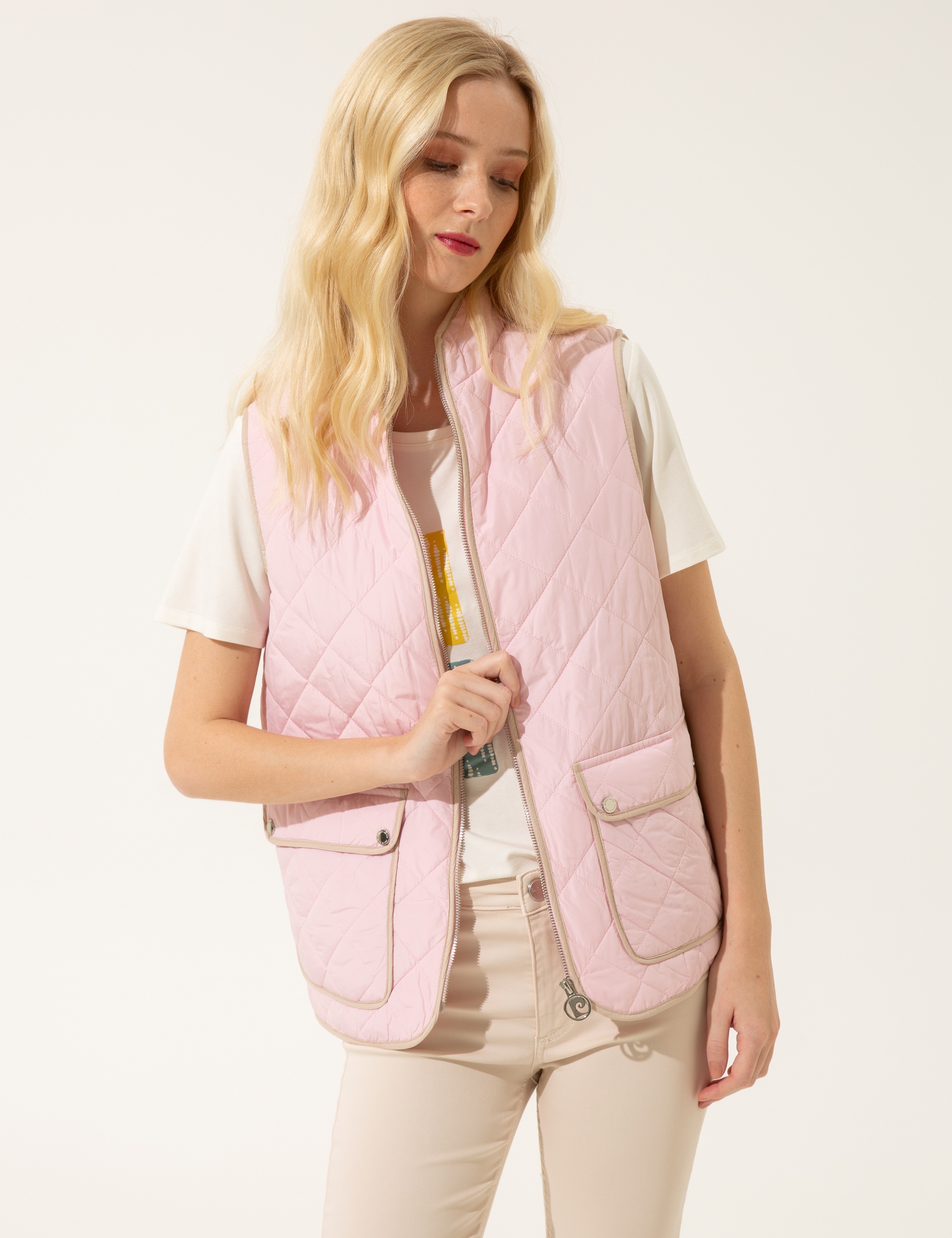 Pembe Crop Top Yelek - Image 3