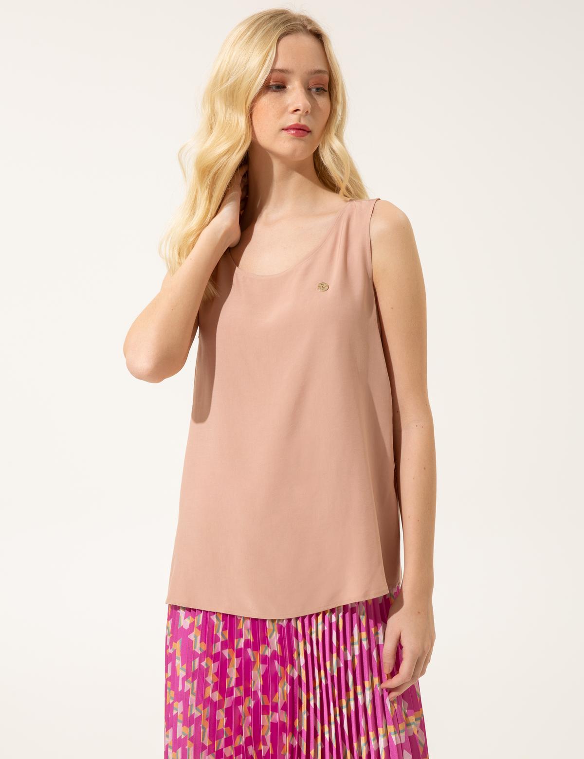 Pudra Regular Fit Kolsuz Bluz - 50246370033