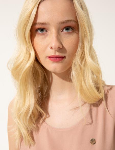 Pudra Regular Fit Kolsuz Bluz - 50246370033