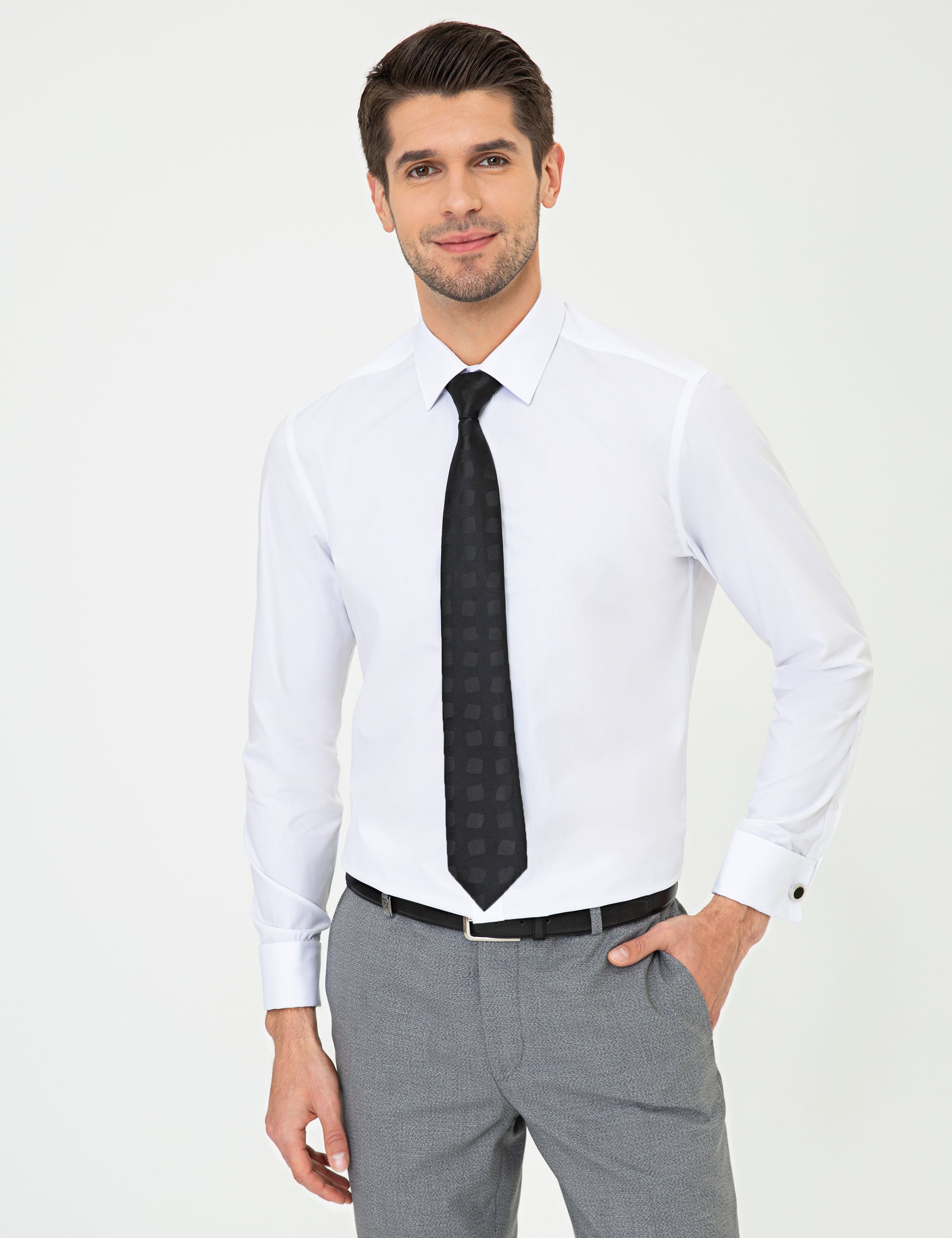 Beyaz Slim Fit Klasik Gömlek