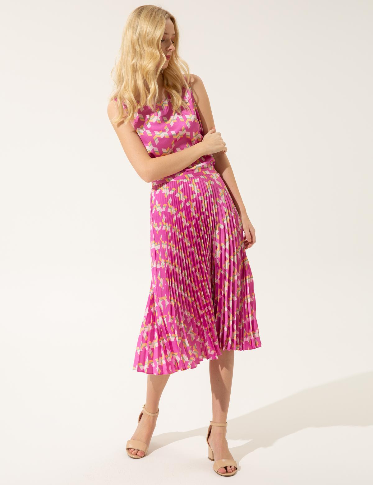 Menekşe Pileli Etek - 50249573003