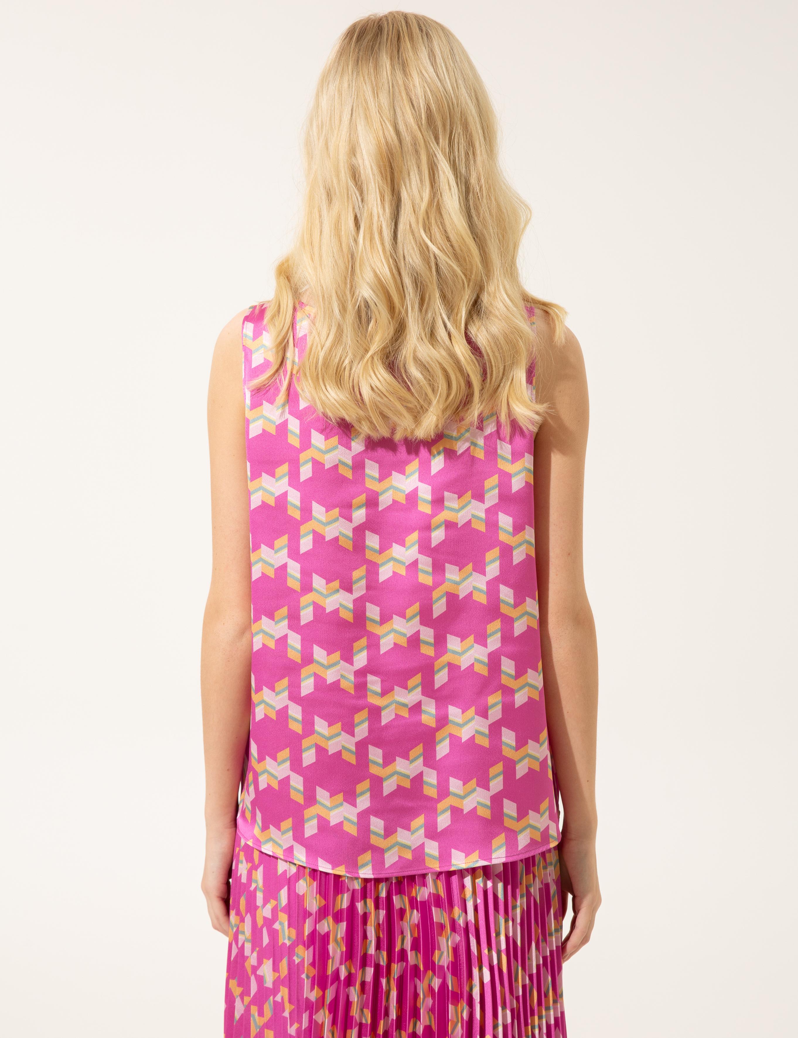 Menekşe Saten Kolsuz Bluz