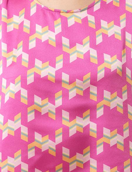 Menekşe Saten Kolsuz Bluz - 50247881003