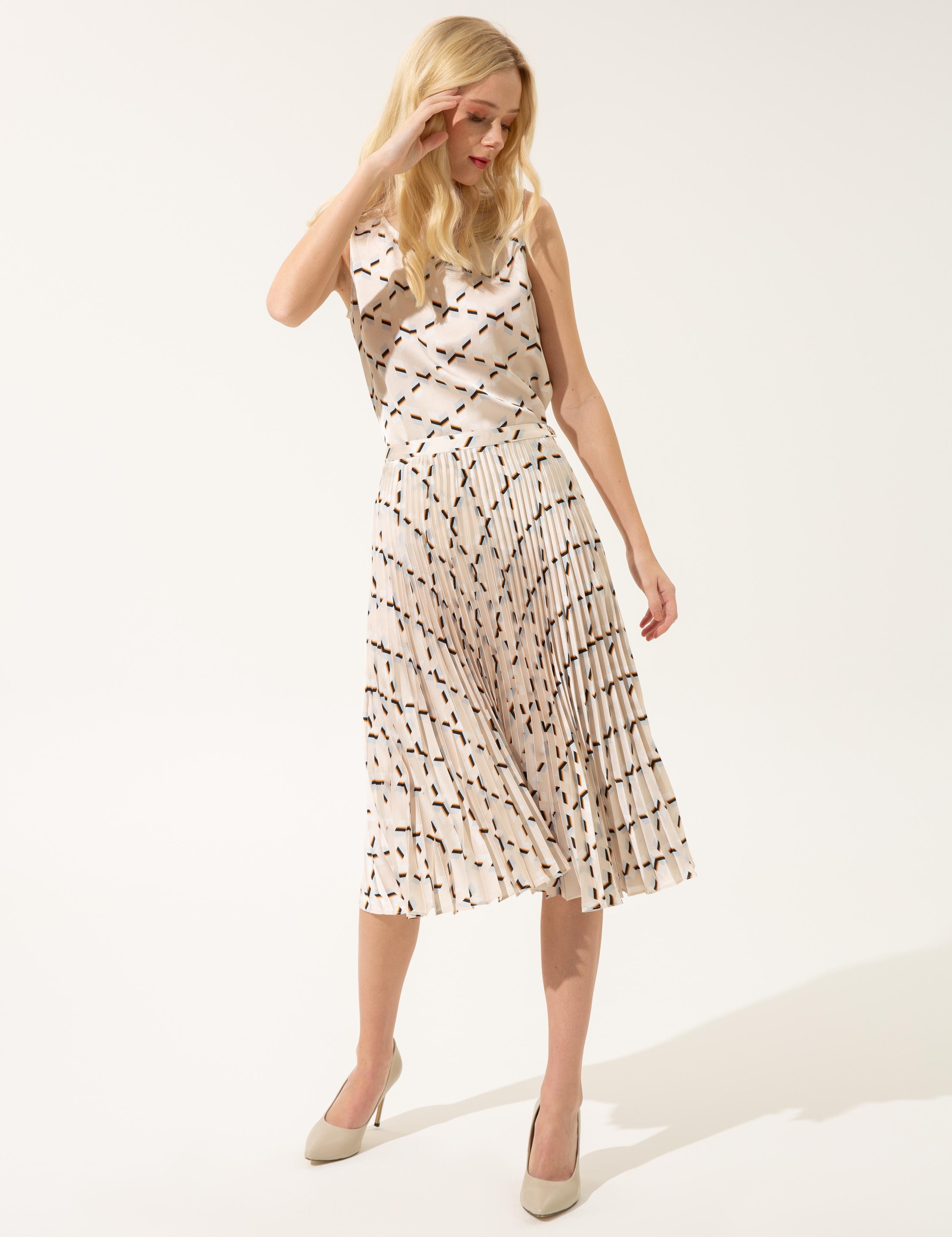 Bej Saten Kolsuz Bluz