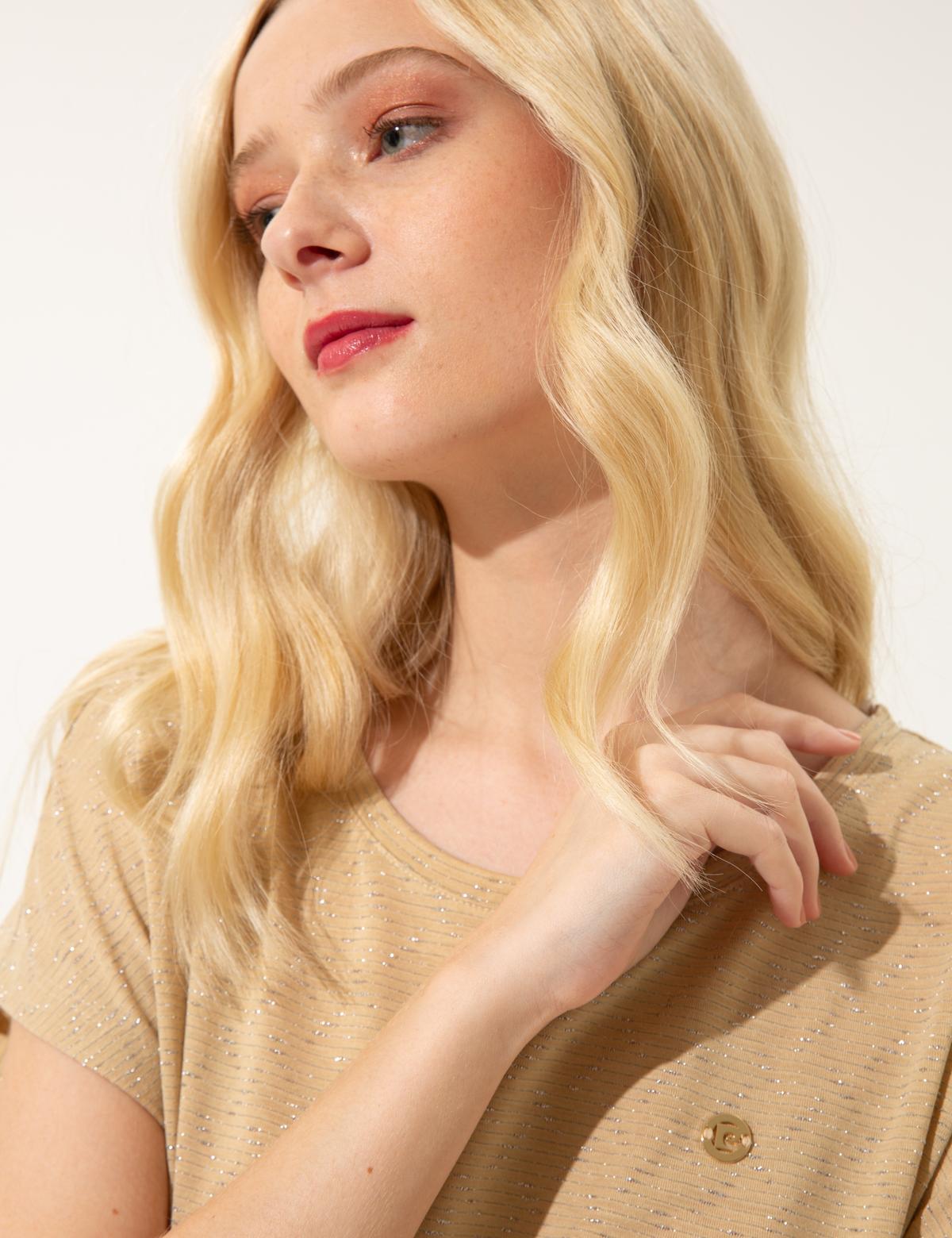 Bej Comfort Fit Tişört - 50246274053