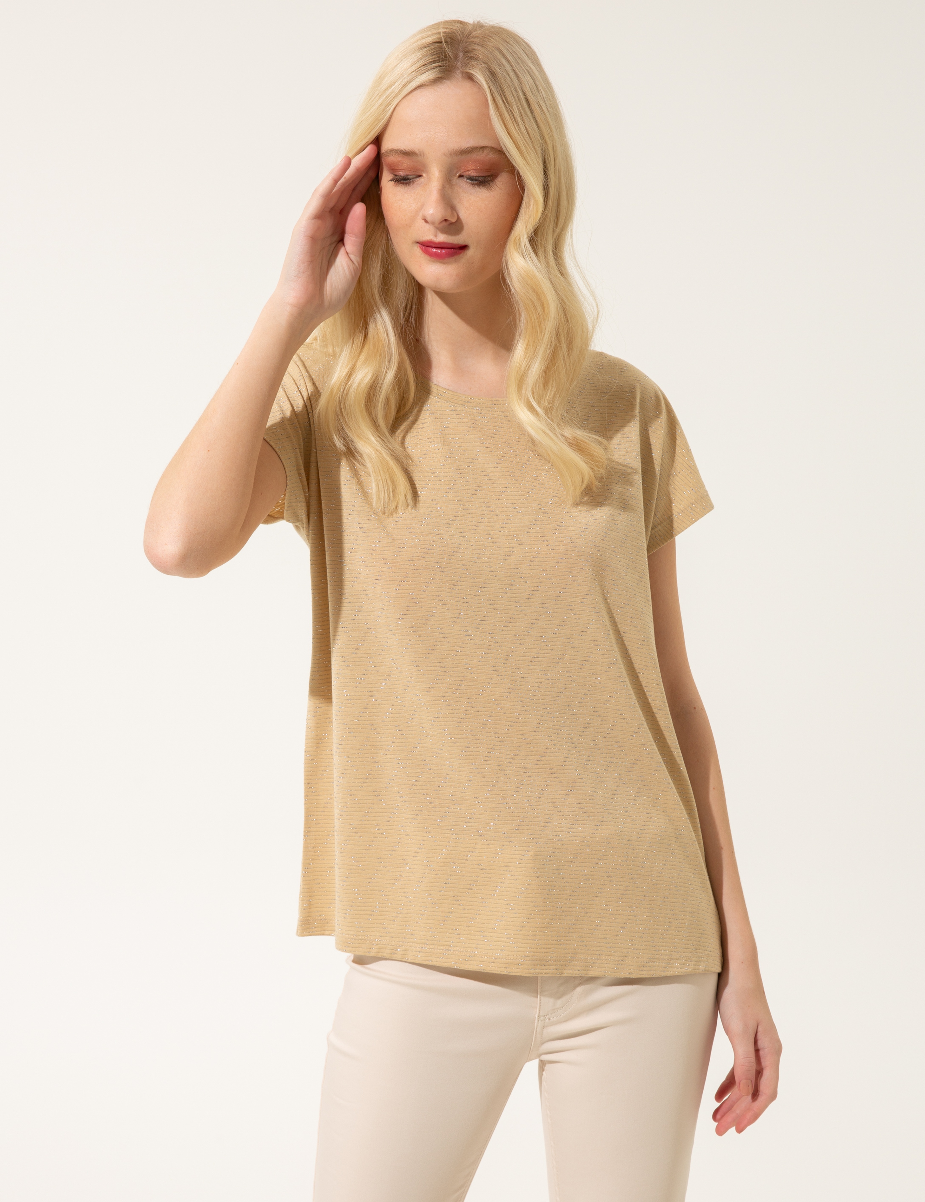 Bej Comfort Fit Tişört - Image 3