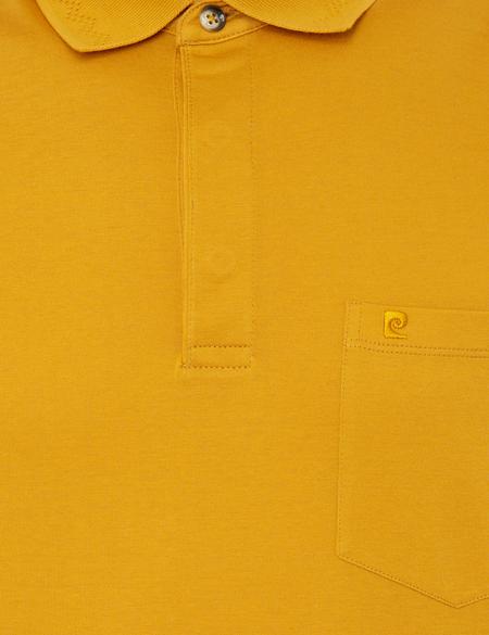 Sarı Regular Fit Polo Yaka Merserize Tişört - 50232381047